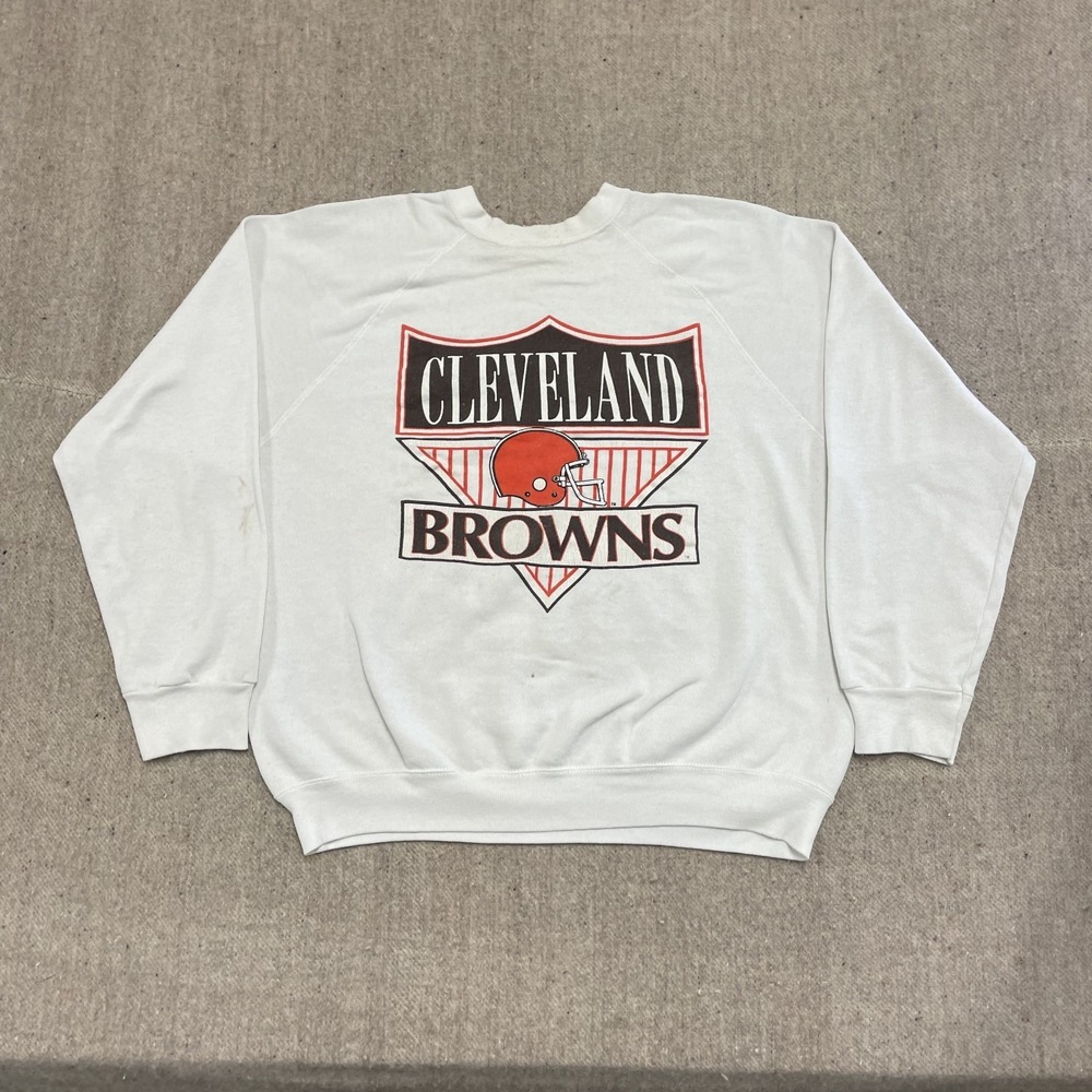 vintage Cleveland Browns‎ sweatshirt mens xl White 1980s NFL Logo